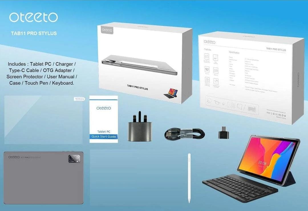 Oteeto Tab 11 Pro Stylus Tablet