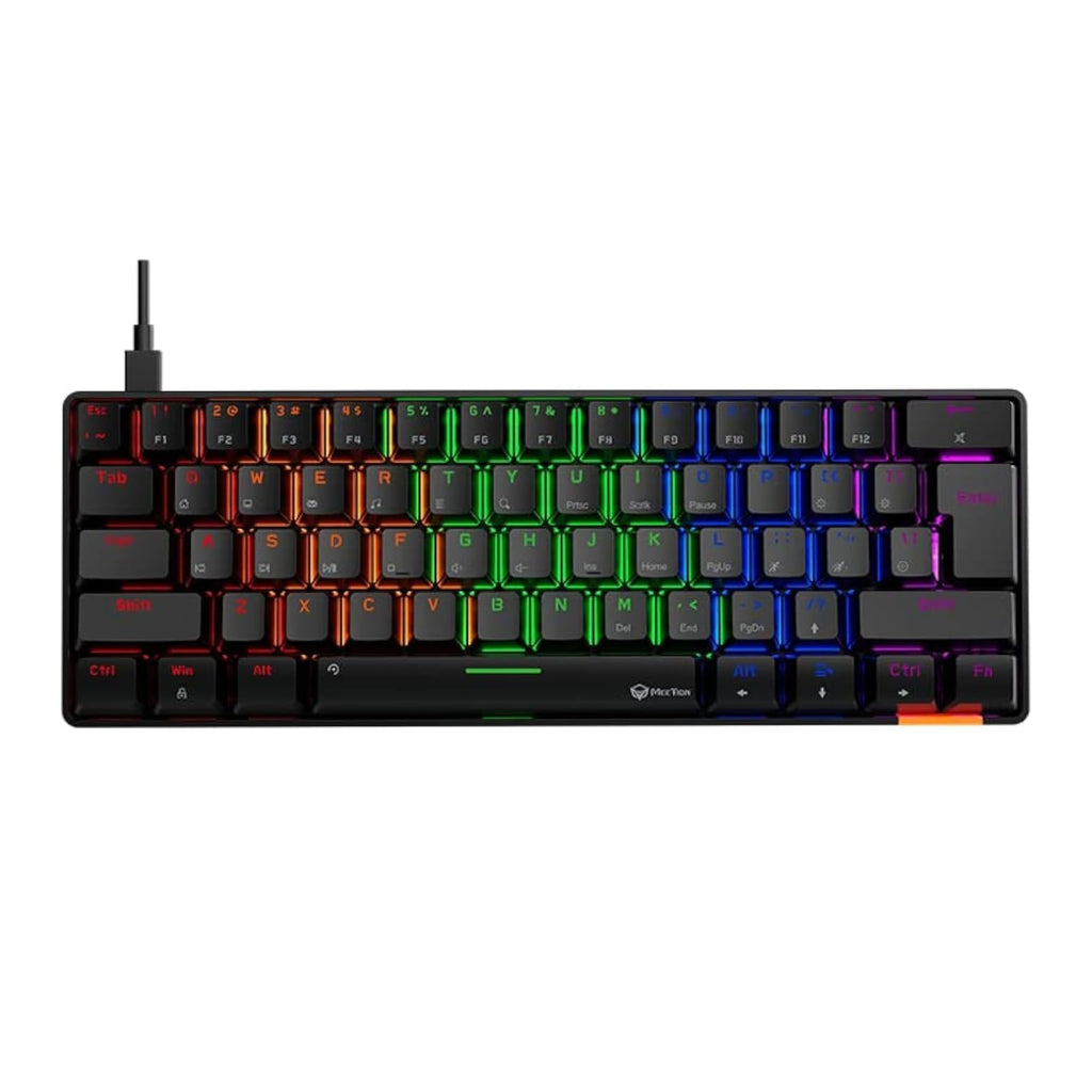 MEETION MK005 RGB Backlit Mini 61 Keys Wired Mechanical Gaming Keyboard Blue Switch - Black