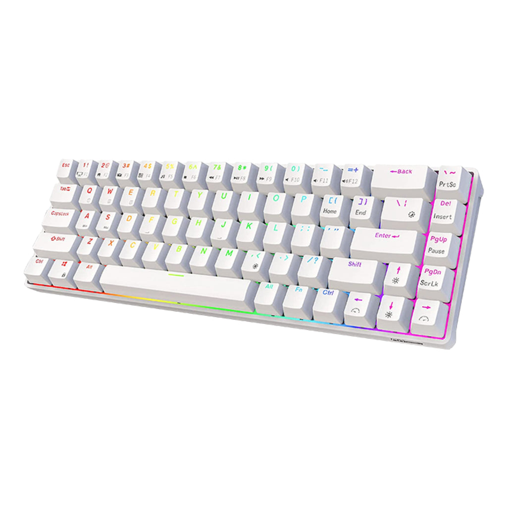 RK ROYAL KLUDGE RK68 | RK837 65% Triple Mode Wireless Bluetooth5.1/2.4G/Wired, Hot Swappable Mechanical Gaming Keyboard, 68 Keys RGB - White