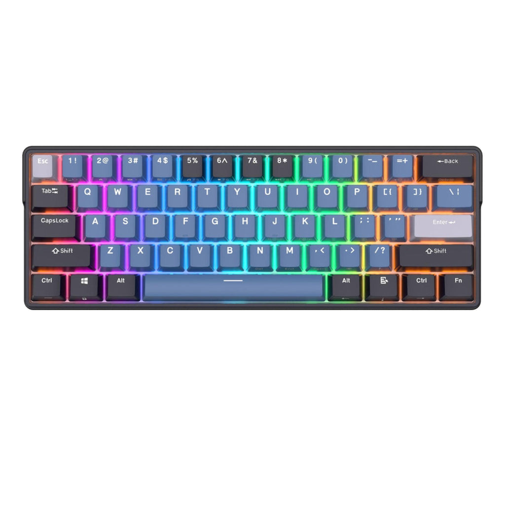 Royal Kludge RK61 Plus Triple Mode Wireless Bluetooth5.1/2.4G/Wired, RGB 61-Keys Hot Swappable Mechanical Keyboard - Indigo