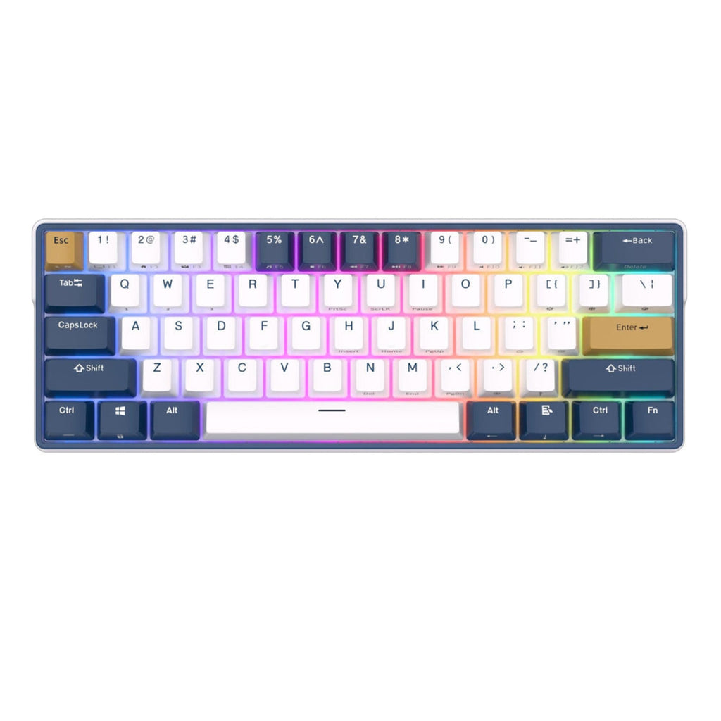 Royal Kludge RK61 Plus Triple Mode RGB 61-Keys Hot-Swappable Mechanical Keyboard Klein Blue Color