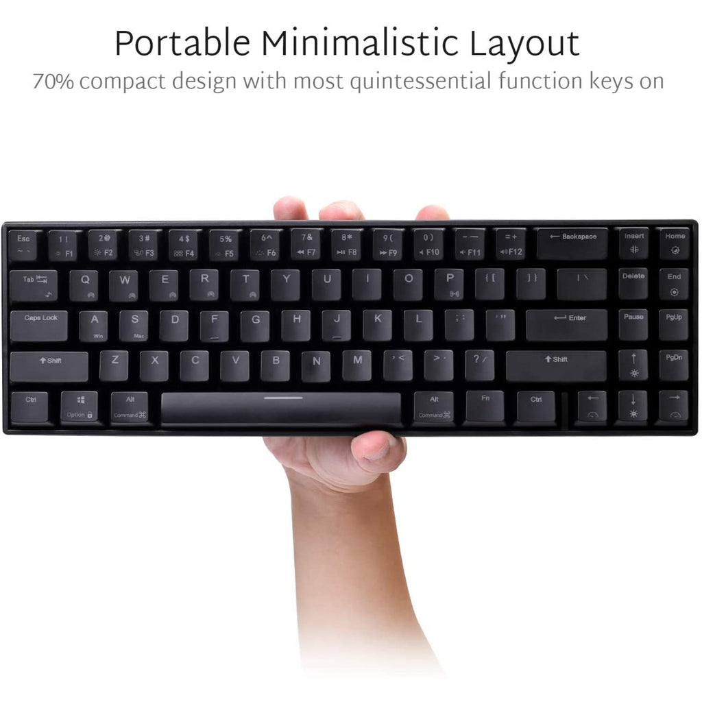 RK ROYAL KLUDGE RK71 RGB Dual Mode Wireless/Wired 70% Mechanical Gaming Keyboard - Black