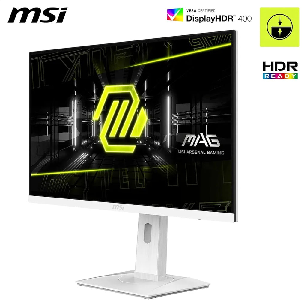 MSI MAG 274PFW 27 Inch FHD Gaming Monitor - 1920 x 1080 Rapid IPS Panel, 180 Hz - 1ms (GtG), 117percentage sRGB Colour Gamut, Frameless Design, HDR Ready - White