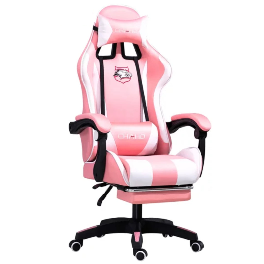Chaho YT-055 Gaming Chair with Footrest - Pink