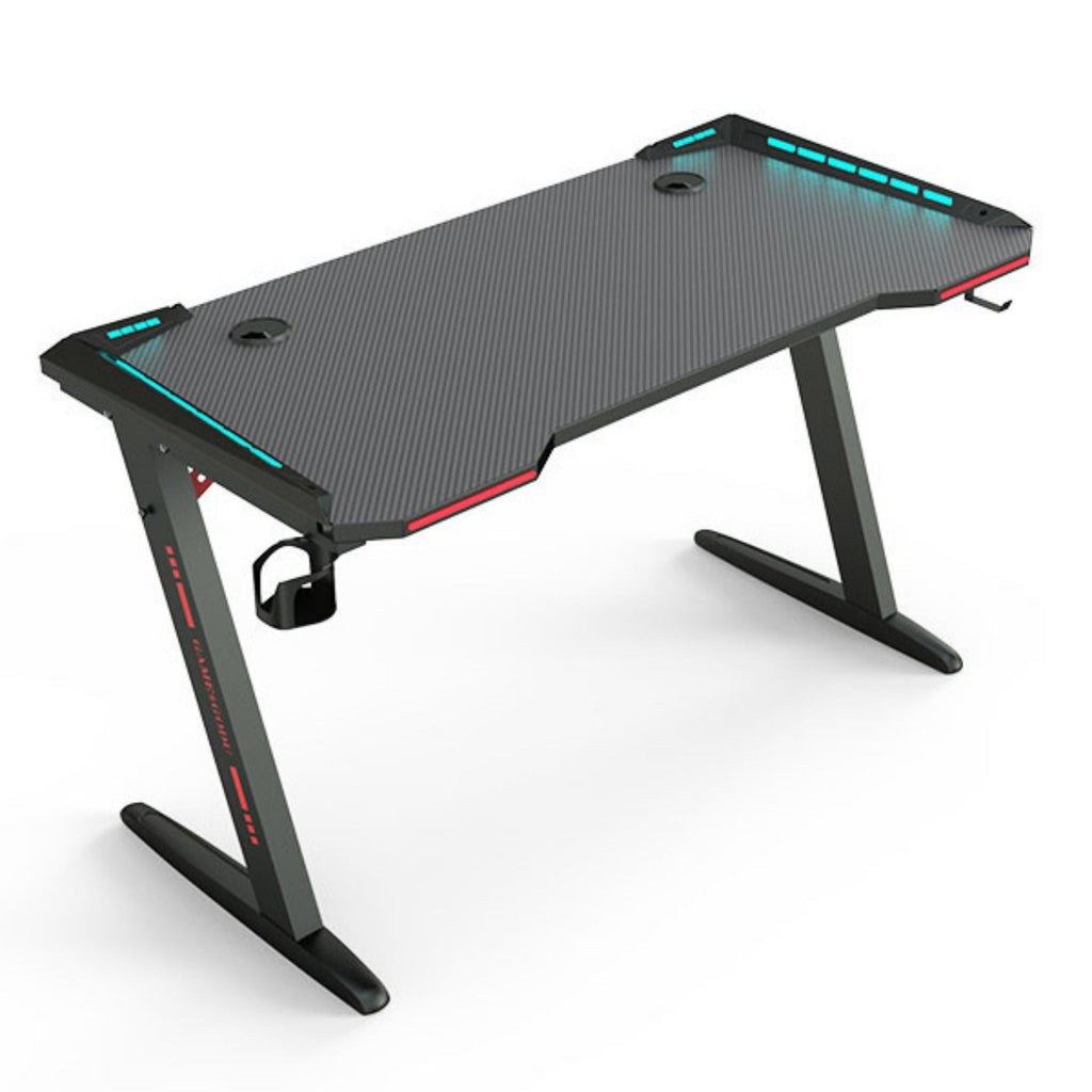 Z8 RGB Gaming Desk with Led Lights, Headset Holder & Cup Holder - 120cm