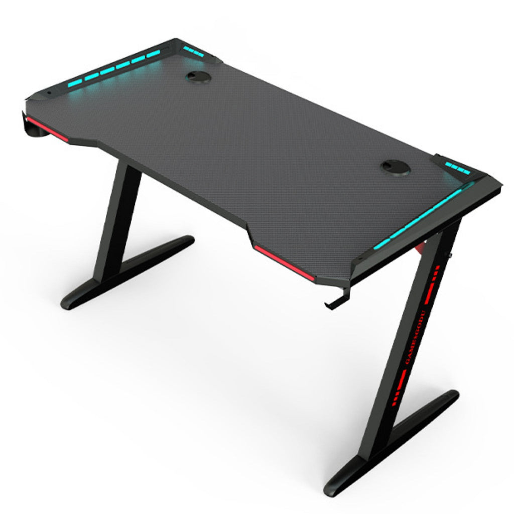 Z8 RGB Gaming Desk with Led Lights, Headset Holder & Cup Holder - 120cm