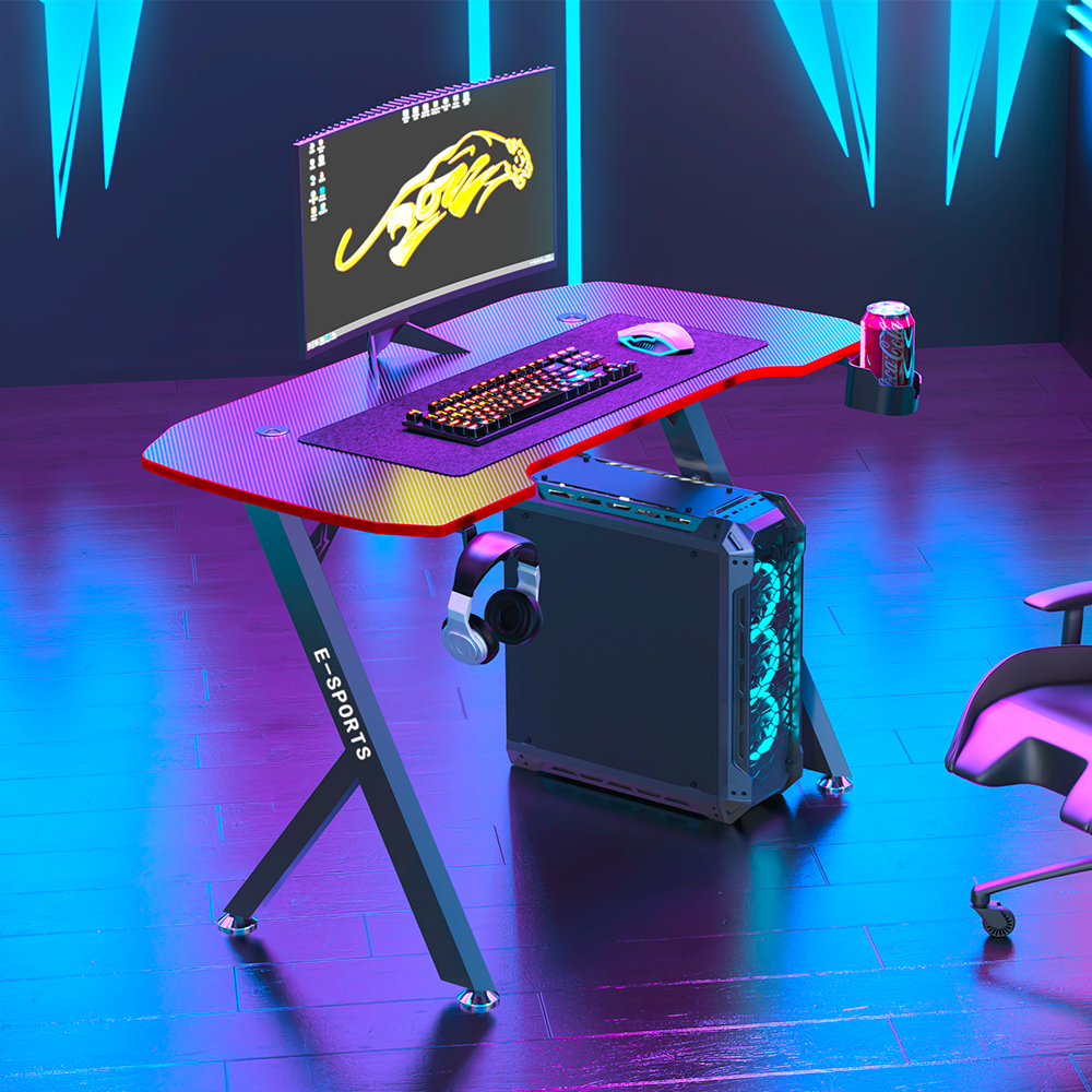 R5 Gaming Desk, Headset Holder & Cup Holder - 120cm