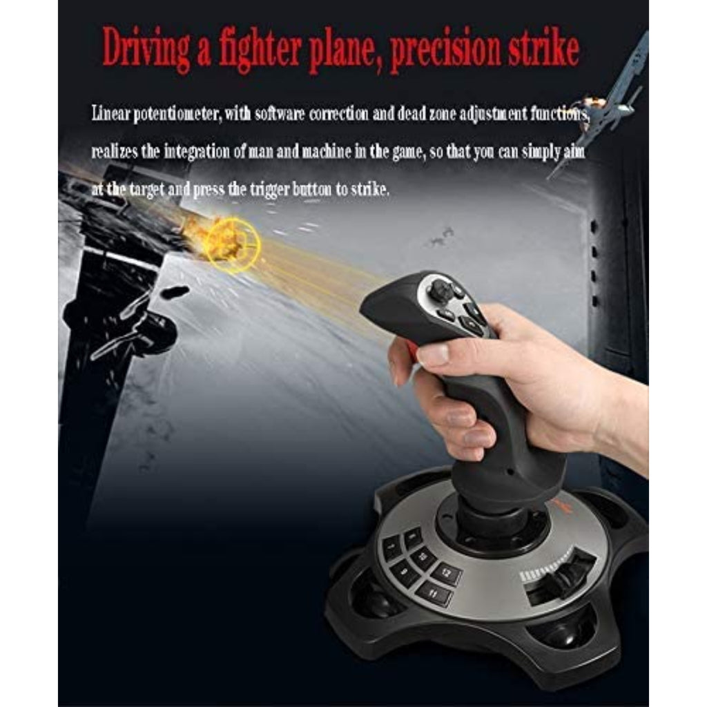 PXN 2113 Pro Flight Simulator Joystick with Vibration Function and Throttle for Windows PC