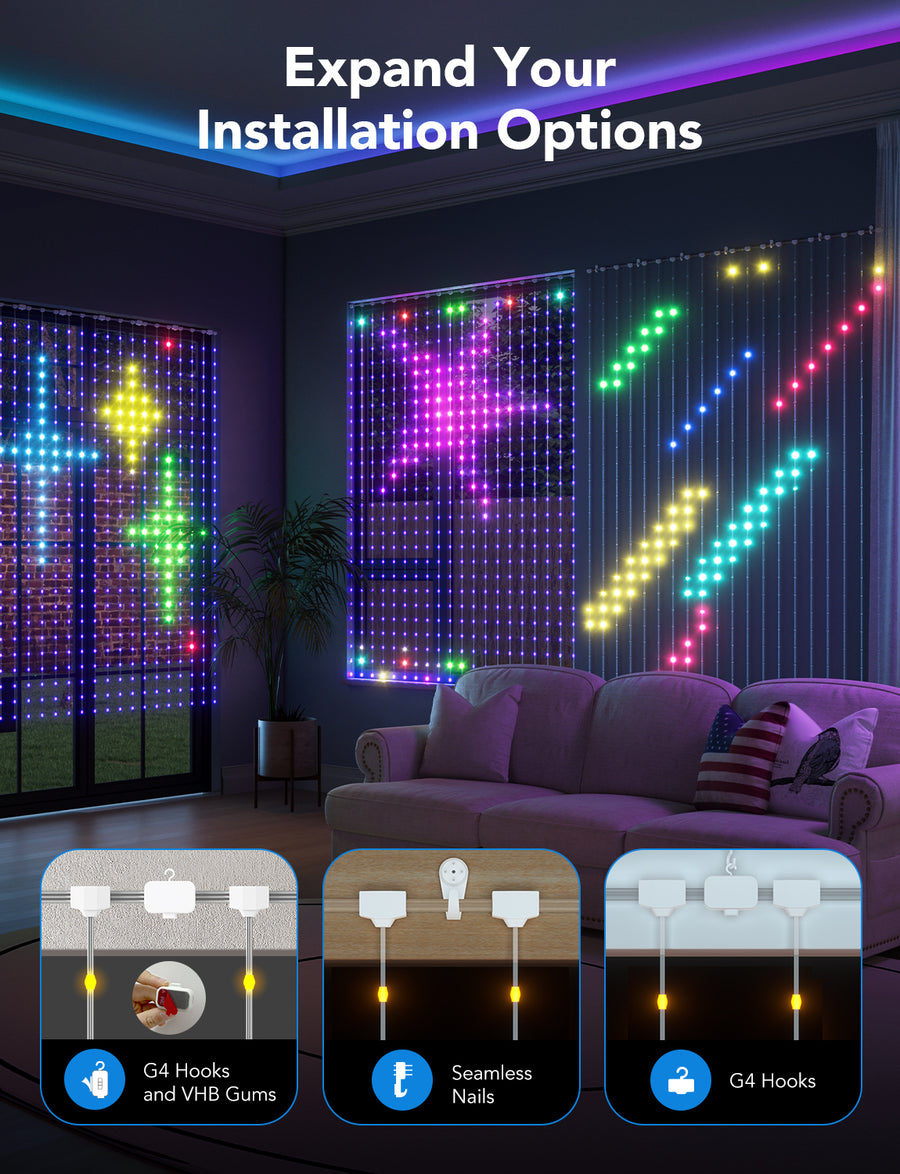 Govee Curtain Lights Dynamic DIY Light Art Canvas