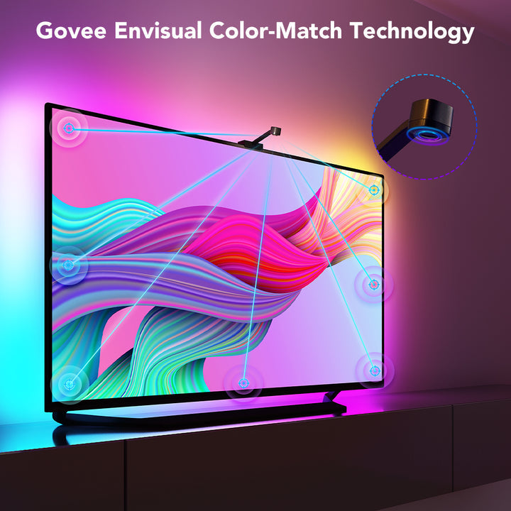 Govee Envisual TV LED Backlights with Camera, DreamView T1 RGBIC Wi-Fi TV Backlights for 55-65 inch TVs