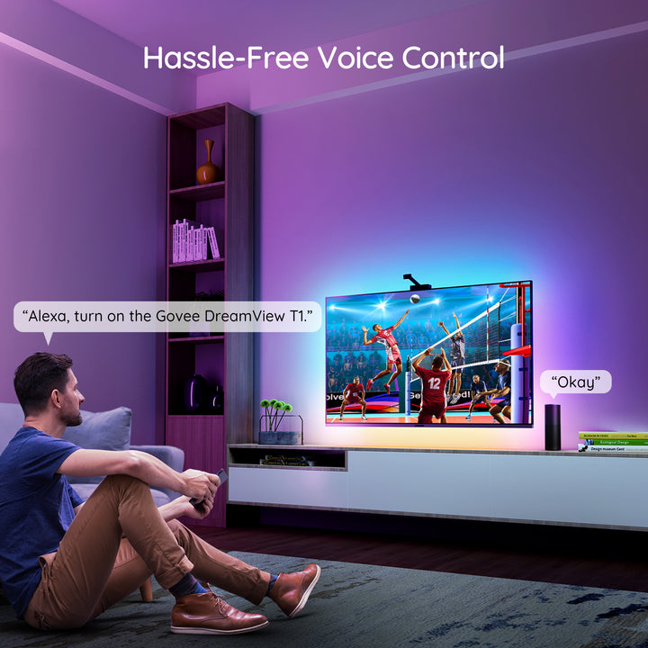 Govee Envisual TV LED Backlights with Camera, DreamView T1 RGBIC Wi-Fi TV Backlights for 55-65 inch TVs