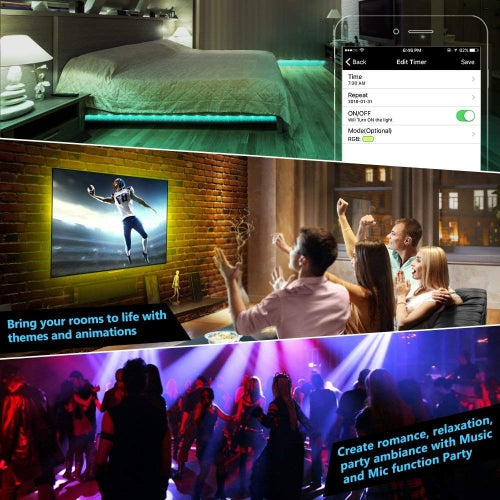 Marvelights LED Strip Lights WiFi Wireless Smart Phone APP Controlled RGB Light Strips Kit