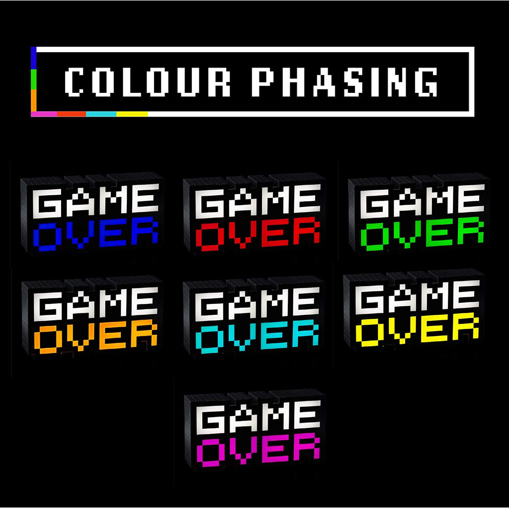 Game Over 8-Bit Pixel Light, Color Changing Light