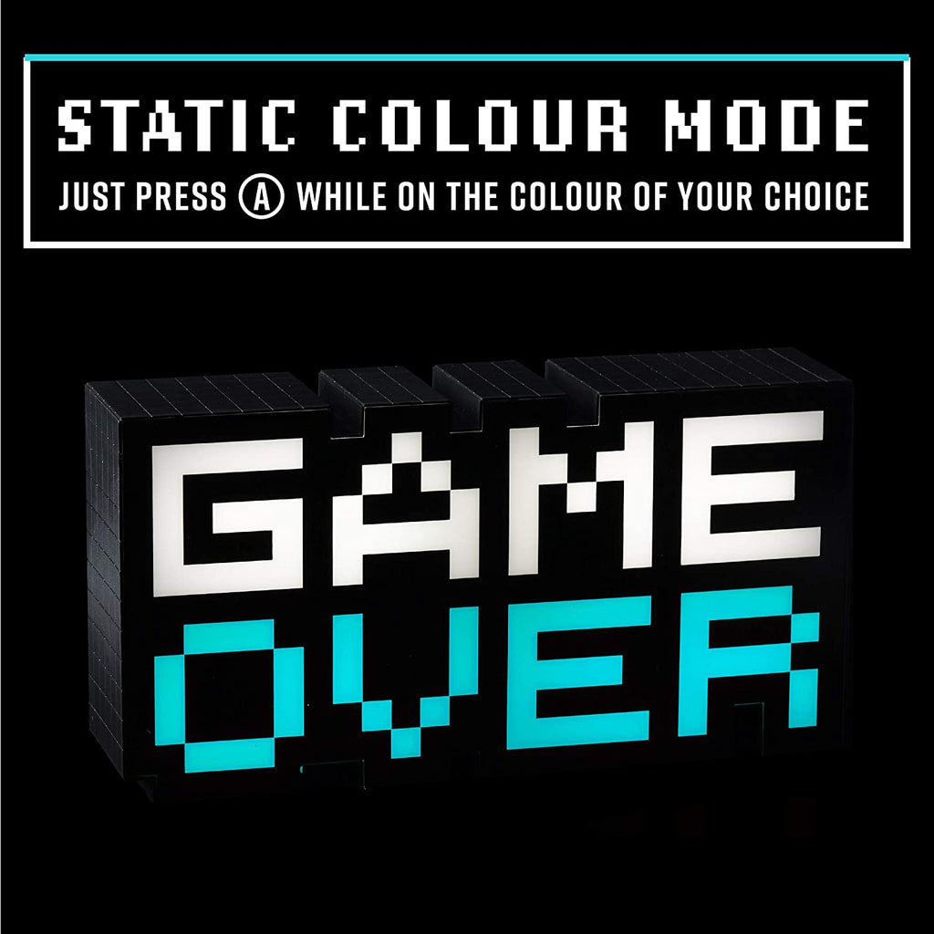 Game Over 8-Bit Pixel Light, Color Changing Light