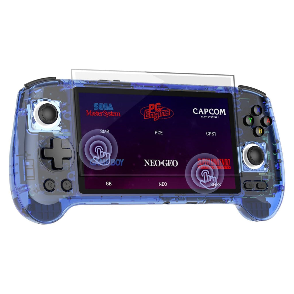 Anbernic RG556 Retro Handheld Game Android 13, with 5.48 inch Touch OLED Screen Built-in 128G Pre-Loaded 4423 Games, Supports DP and WiFi Bluetooth has Hall Rocker Battery 5500mAh - Blue