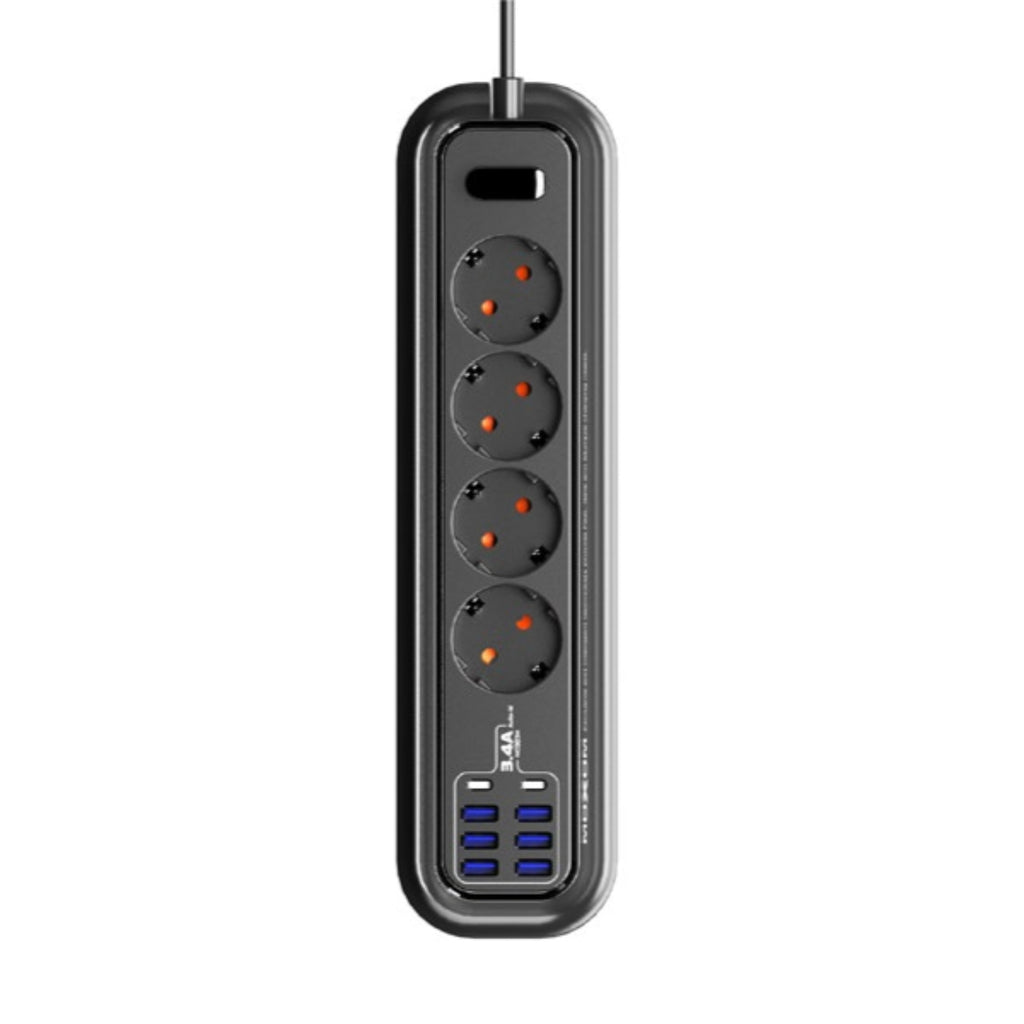Moxom MX-ST05 Safety power strip with 4 Sockets & 8 USB Ports(6x USB, 2x USB Type-C)