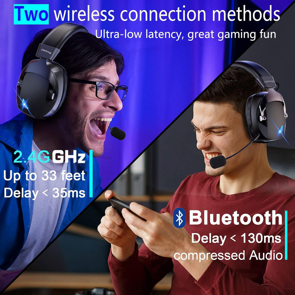 BL100 Pro Wireless Gaming Headset with Noise Cancelling Microphone,Triple Mode, 2.4G+ Bluetooth+ Wired Gaming Headphones, Suitable for PC, PS4, PS5, Smart Phone, Mac