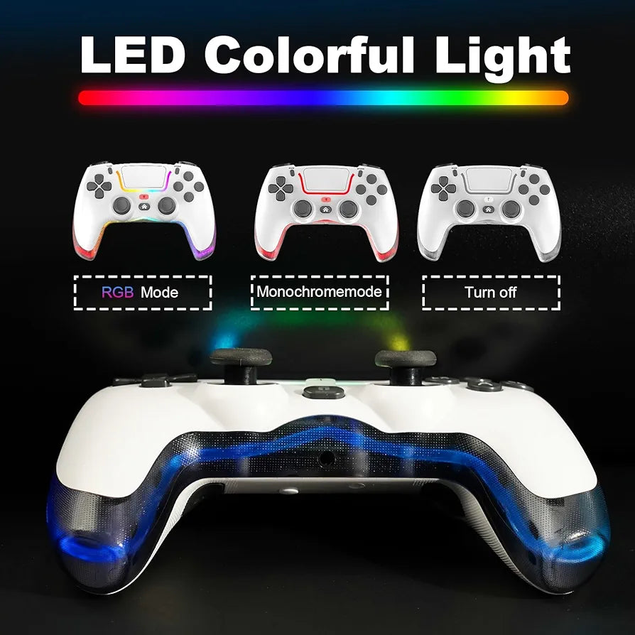 P07 Wireless Controller with Dual Vibration/6-Axis Gyro/RGB Modes/Macro M1,M2/Turbo Boost for PS3/PS4/Nintedno Switch/PC/ Mobile Phones