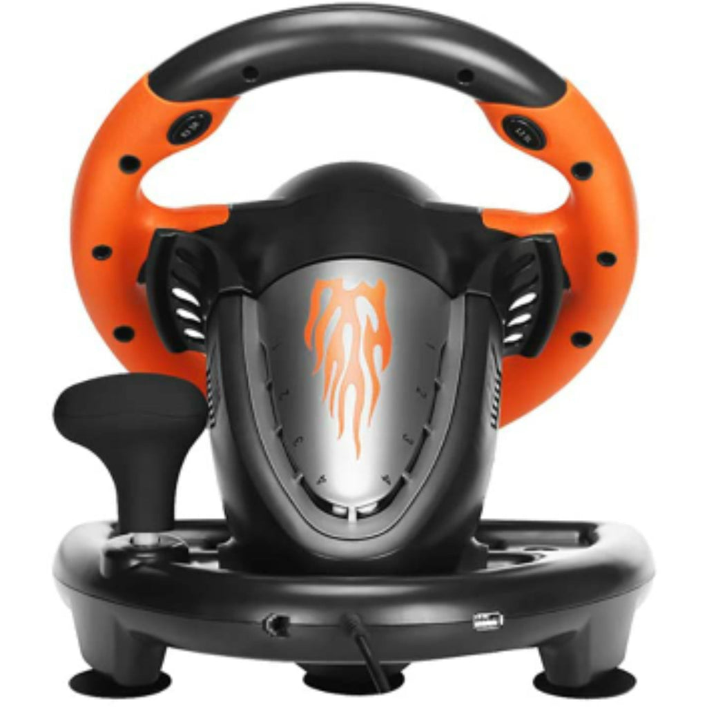 PXN V3 Pro 180 Degree Steering Wheel with Pedals, Vibration Feedback fot for PC, PS3, PS4, Xbox One & Series XS, Nintedno Switch - Orange