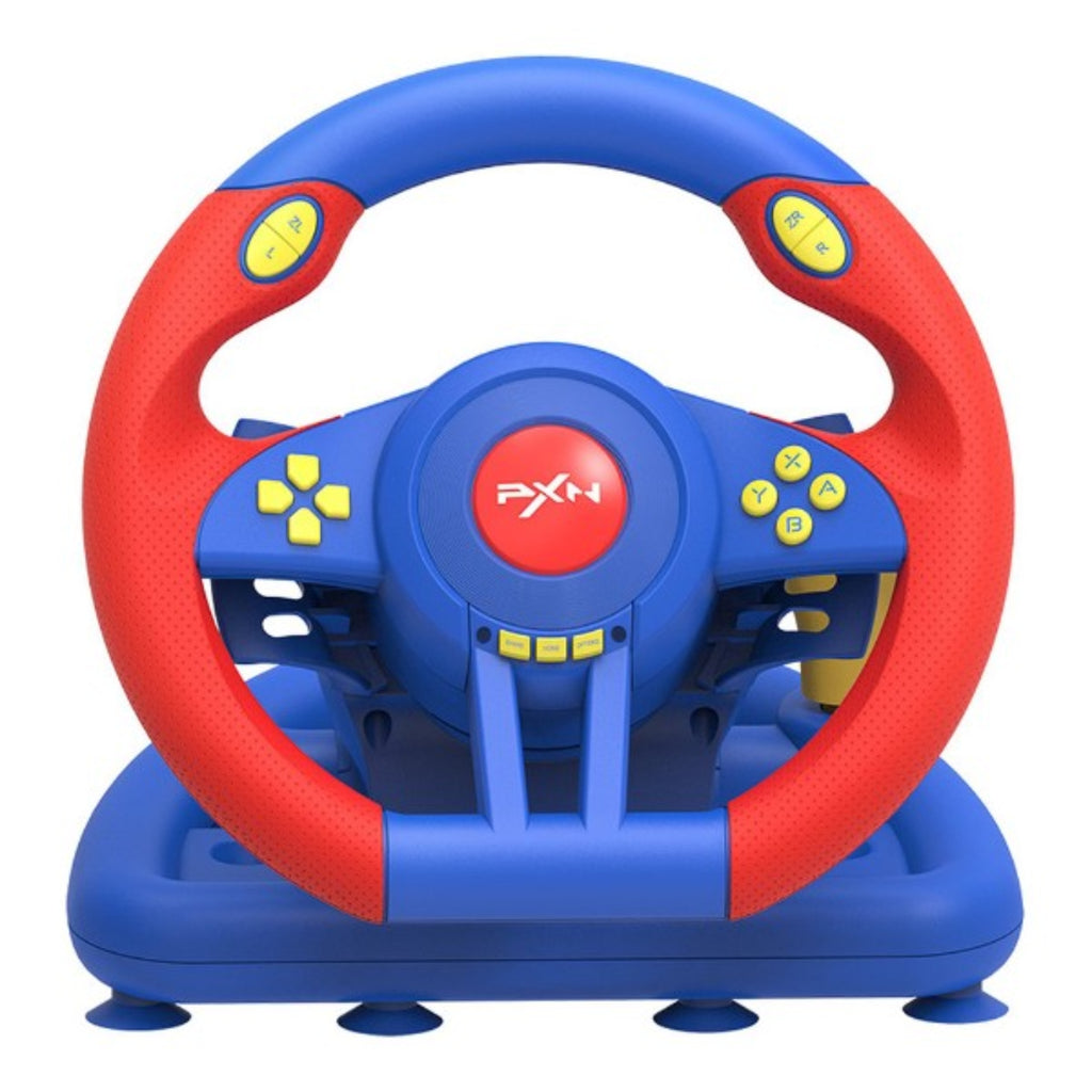 PXN V3 Pro 180 Degree Steering Wheel with Pedals, Vibration Feedback fot for PC, PS3, PS4, Xbox One & Series XS, Nintedno Switch - Red/Blue