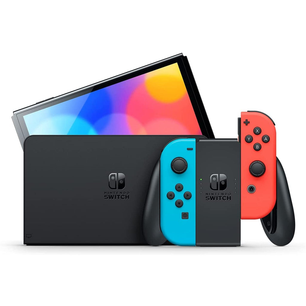 Nintendo Switch OLED Model Console - Neon Red & Neon Blue Joy